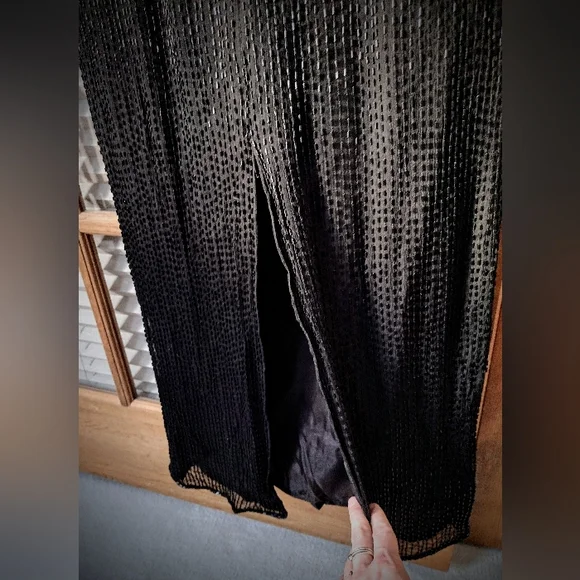 Brand New Hand Beaded Gown, Black and Gold, by Fleur de Paris, New Orleans - Picture 12 of 16